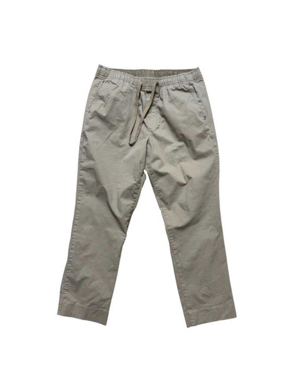 GAP Women’s Pull-On Cotton Pants Khaki Elastic Waist Cropped Medium